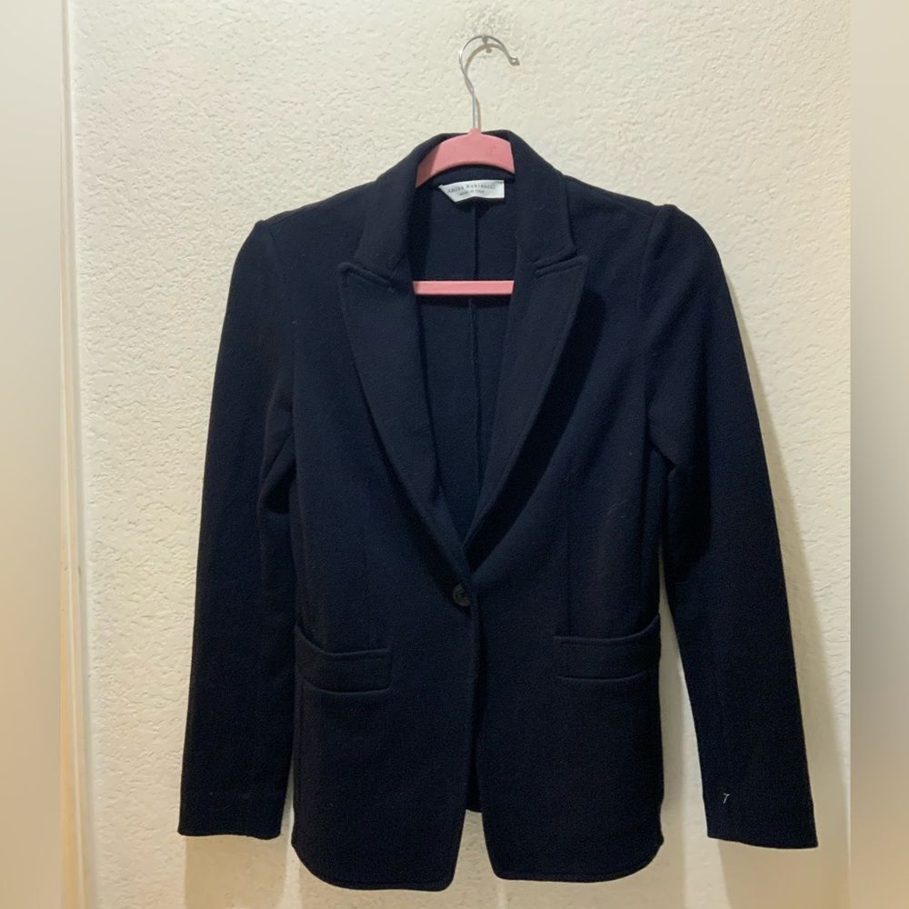 Amina Rubinacci Blazer one button 100% cotton Women's Sz 42 Made Italy US Sz 6